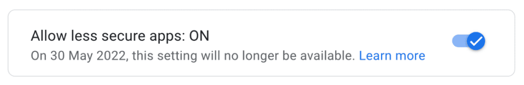 turn on less secure apps gmail