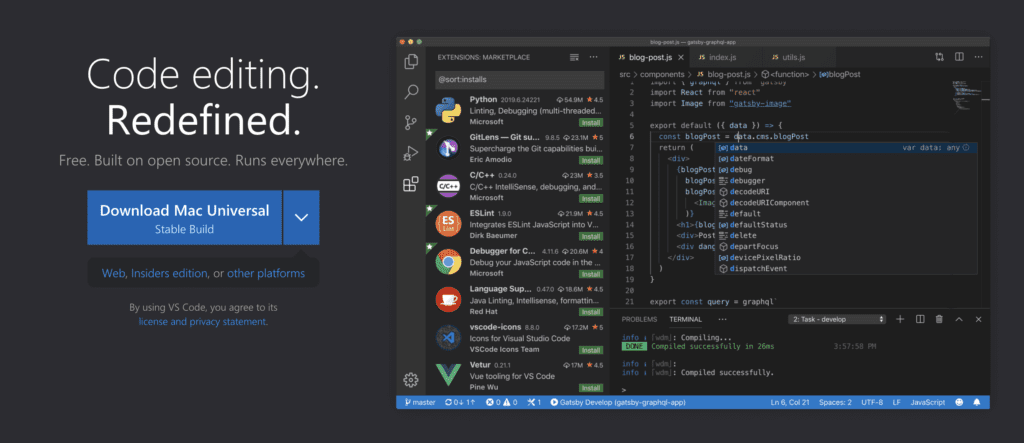 Visual Studio Code for Mac Website