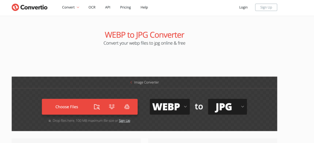 Credits Convertio webp to jpg converter