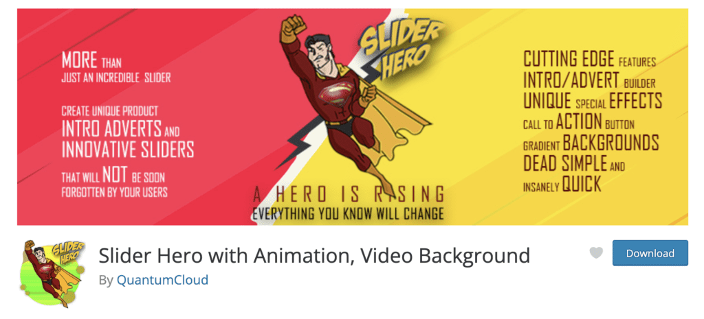 Slider Hero with Animation, Video Background