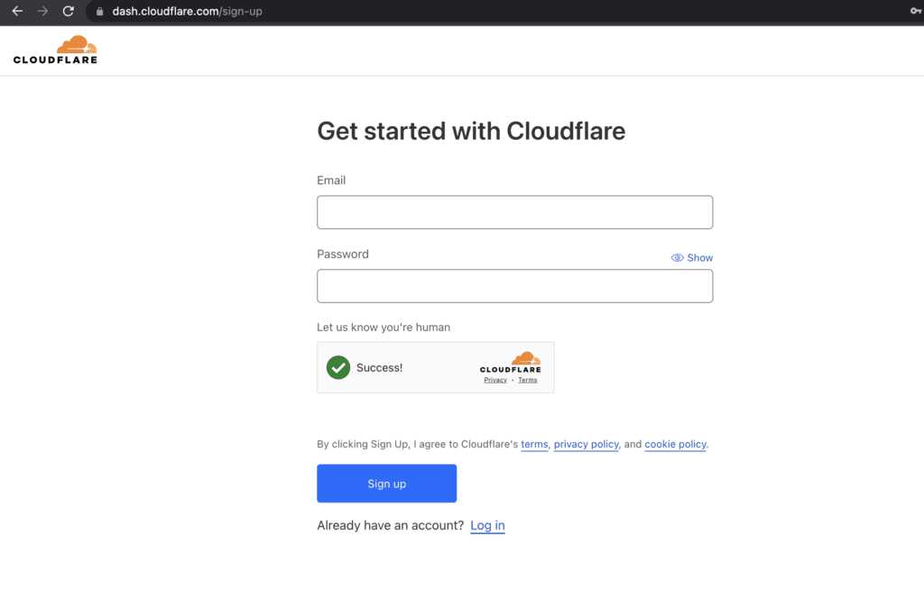 Create Cloudflare Account