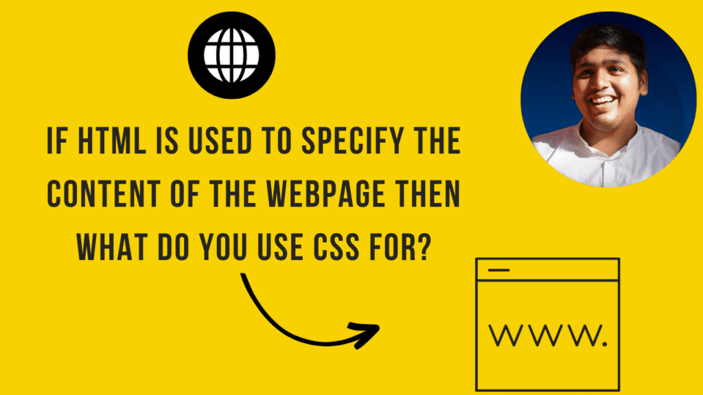 if html is used to specify the content of the webpage then what do you use css for? | Sahad Sarang